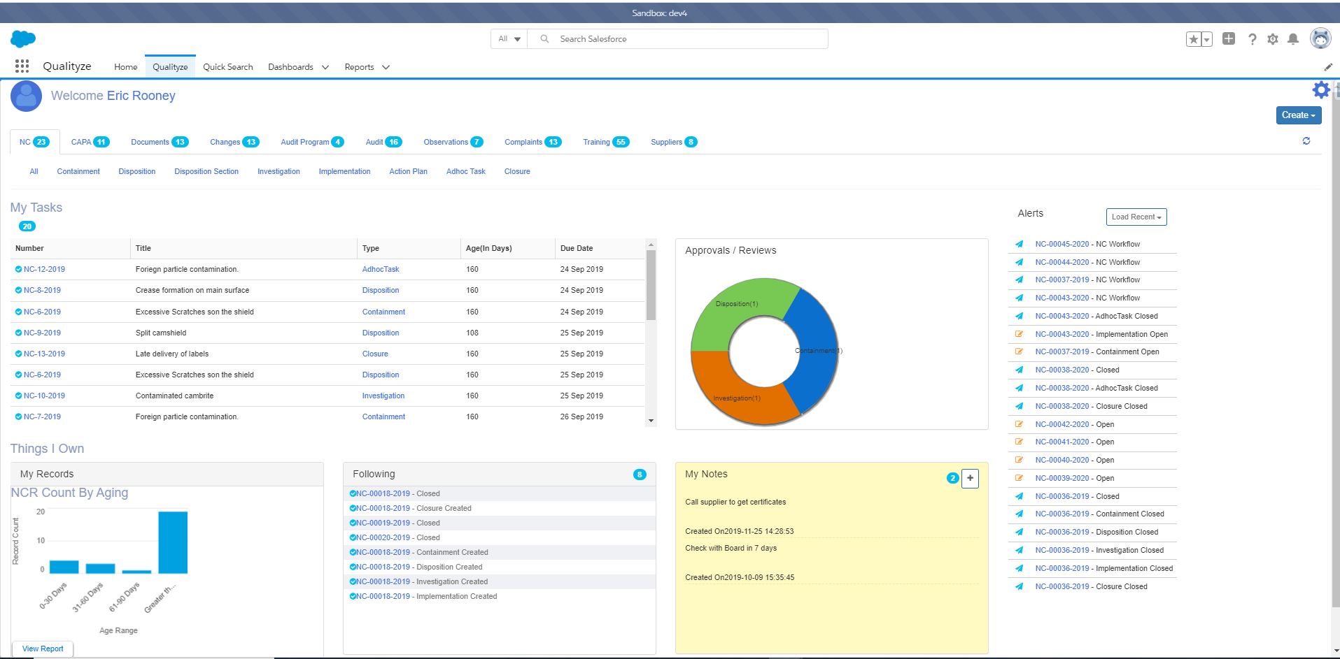 screenshot of Qualityze Suite